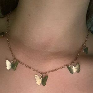 gold butterfly charm necklace